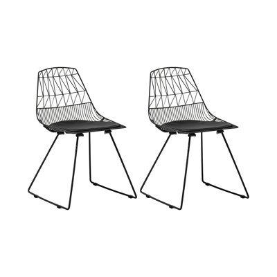 Harlan 46cm H Upholstered Metal Slat Back Side Chair