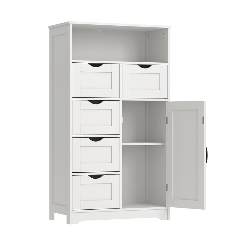 Commode d'appoint en bois massif, Blanc, H 41,73 po x l 23,61 po x P 13,01 po