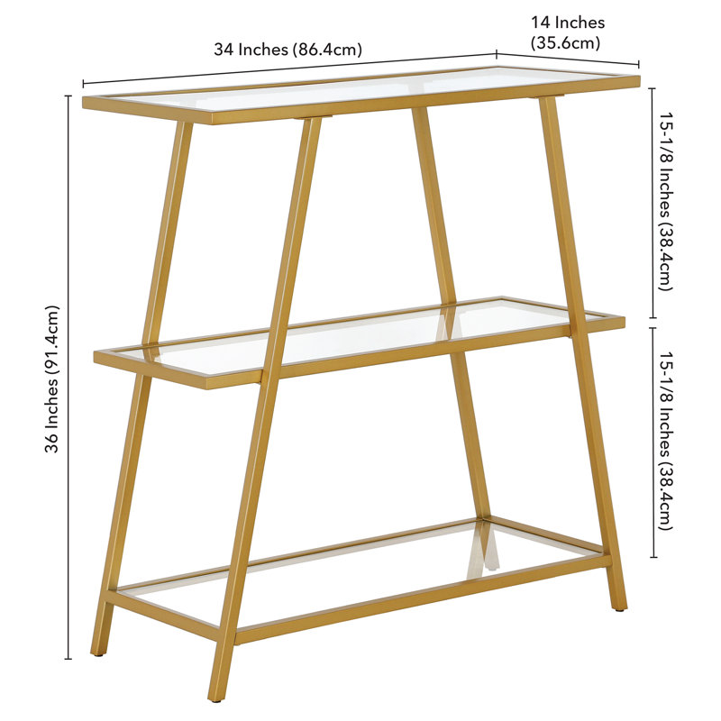 91.4cm H x 86.4cm W Steel Standard Bookcase, Gold