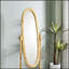 Grand miroir de plancher réglable en bois de 59,25 pouces de forme ovale pour une décoration élégante-1939105612