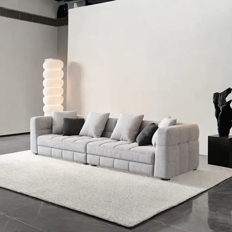 Simple Italian fabric sofa, 3, 25.59" H x 98.42" W x 41.73" D