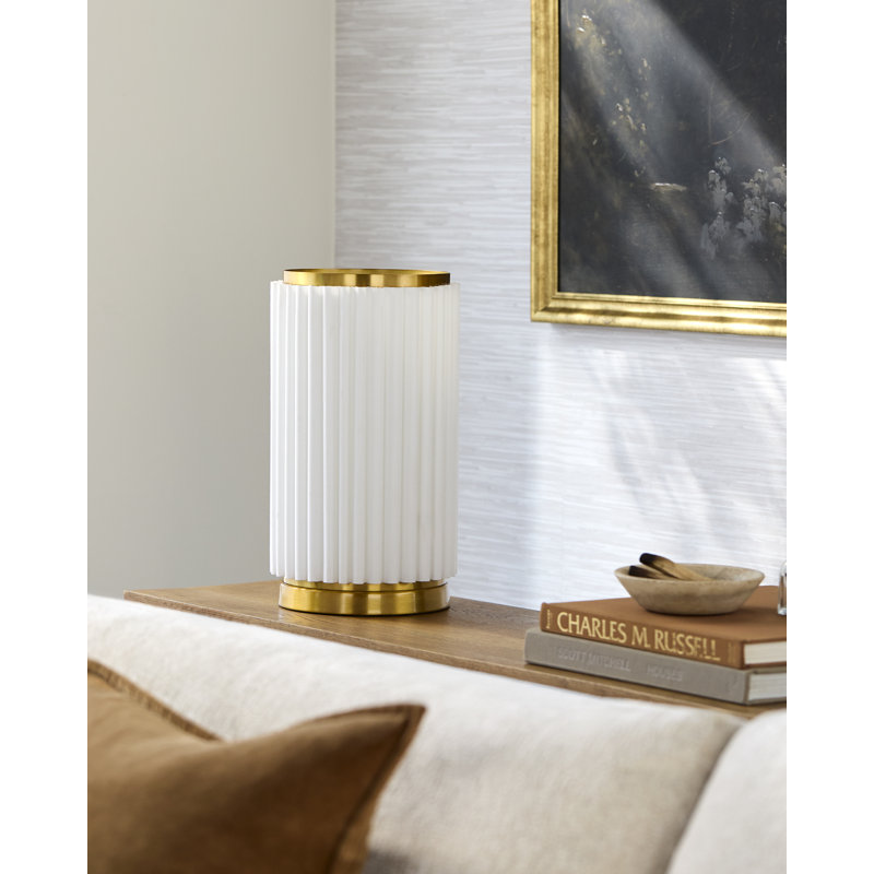 Maazin Table Lamp, Gold/Beige