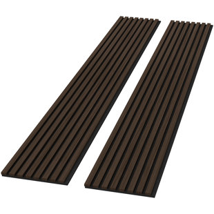 Panneaux muraux en bois insonorisés 94,49 po x 12,6 po, panneaux muraux à lattes de bois pour décoration murale (Ensemble de 2)