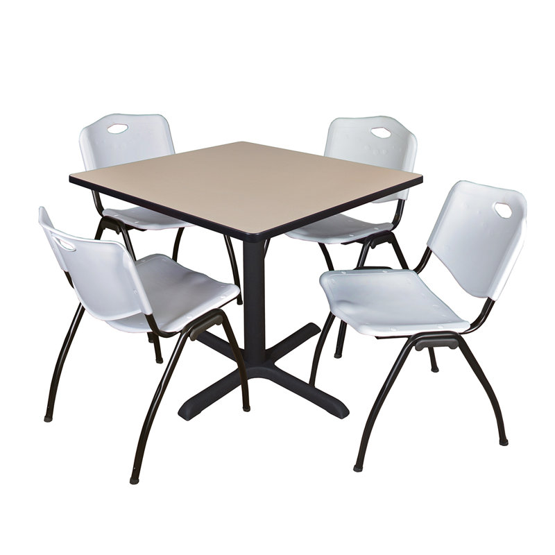 Table de salle à manger Neyland Cain, Gris, H 29 po x l 36 po x P 36 po, Érable