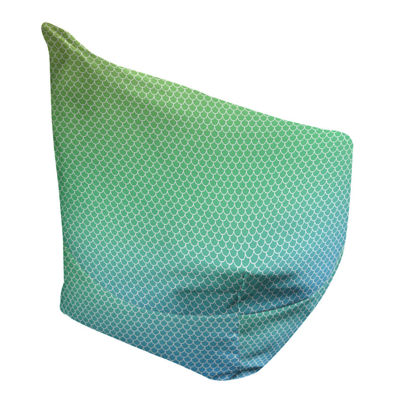 Sac de pois Kitterman, Housse de pouf, H 38 po x l 42 po x P 29 po, Bleu / Vert