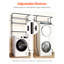 Over Washer And Dryer Storage Solution, 6 Tier Laundry Room Rack With Adjustable Shelves, Hanger Rod, Hooks, Black Carbon Steel, - Rust, Space Saving, Stable Load Bearing Shelf, Drying Rust High