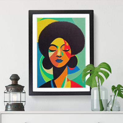 CAN-V0523-2931X Woman With Afro Abstract Vol.1 - Wrapped Canvas Print