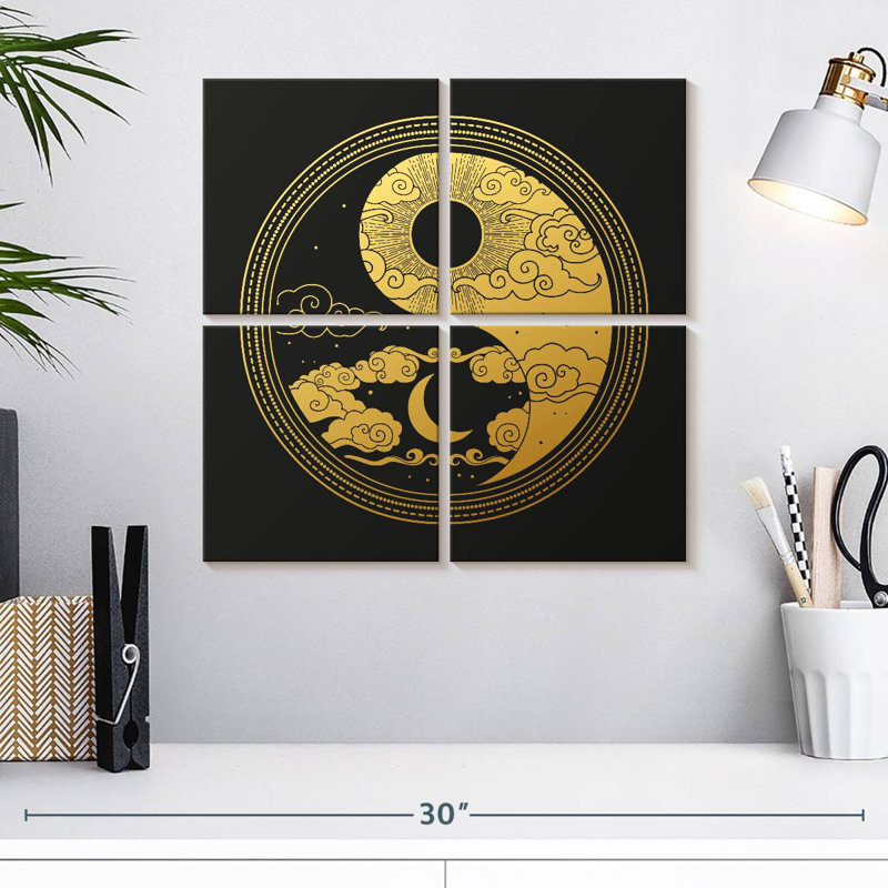 Oriental Yin Yang, H 18 po x l 18 po