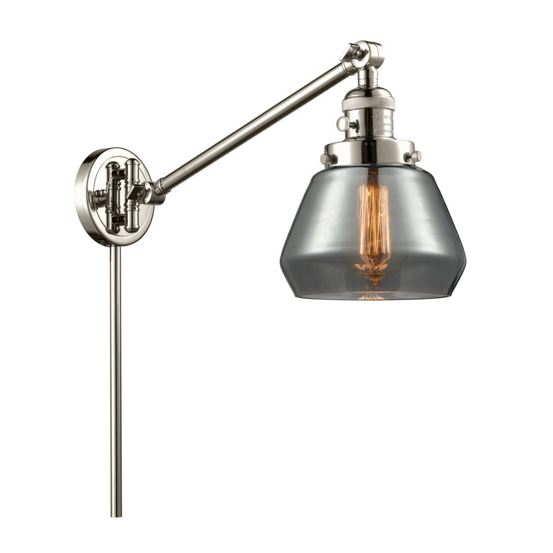 Rivka Swing Arm Sconce, LED, Polished Nickel, Plated Smoked