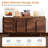 59" Sideboard Buffet Cabinet With 3 Drawers and Solid Wood Base