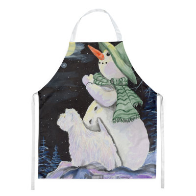 Westie bonhomme de neige avec tablier