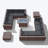 Bult Wicker 10 - Person Modular Patio Conversation Set with Cushions-288937447