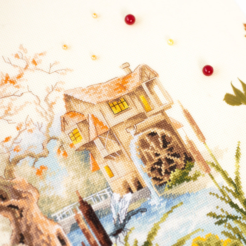 Old Watermill Counted Cross Stitch Kit by Magic Needle 210-208