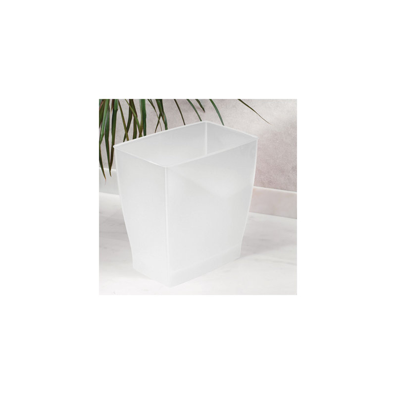 Ensemble de 2 petites poubelles de salle de bain rectangulaires iDesign, Frost