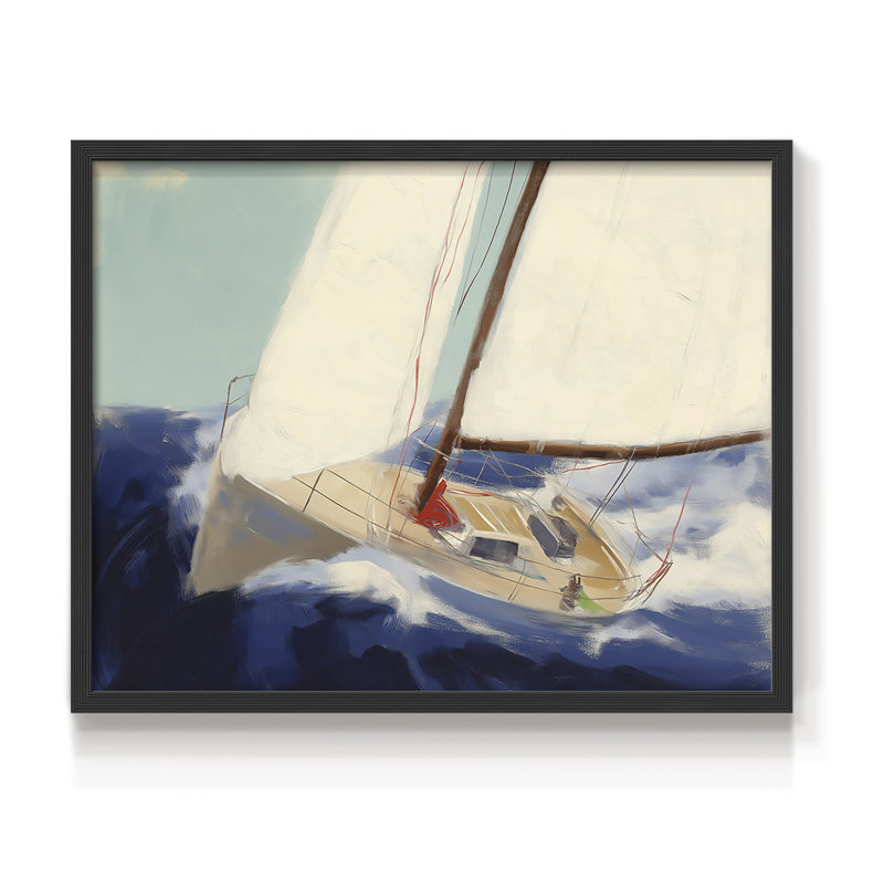 Série nautique-XXXIX - reproduction encadrée, Noir, noir, noir, noir, H 16 po x l 20 po