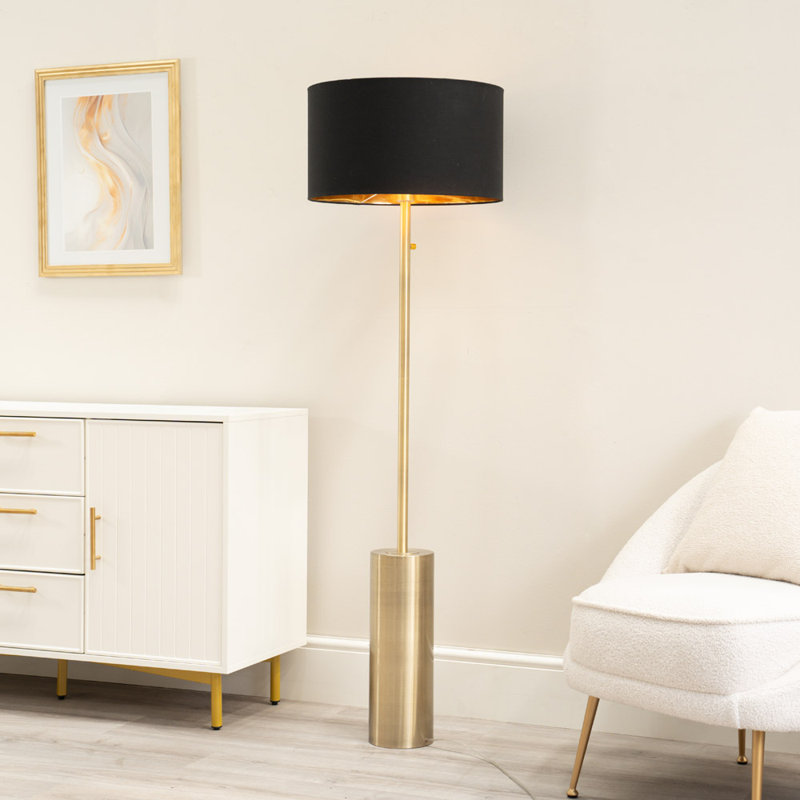 Alizander 150cm Traditional Floor Lamp, Antique Brass, Black, No
