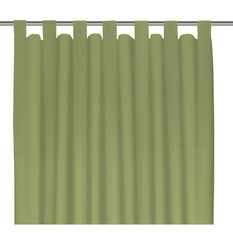 Polyester Blackout Tab Top Curtain Panel, Green, 142cm Width x 385cm Drop
