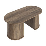 OBLONG COFFEE TABLE WITH SEMI-ROUND LEGS