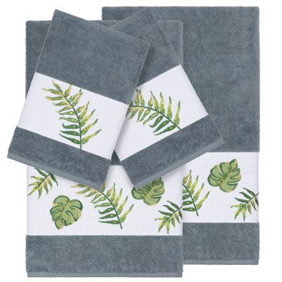 Zoe 100% Turkish Cotton Embellished 4 Piece Towel Set
