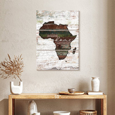 Ensemble de 3 cartes sur toile Home Continent