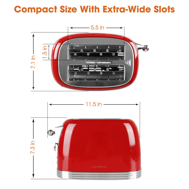 CROWNFUL Toaster Oven with Rotisserie, Red