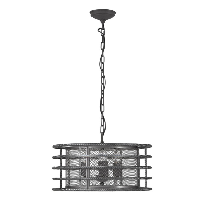 Luminaire suspendu tambour unique et remarquable à 3 lumières Brian