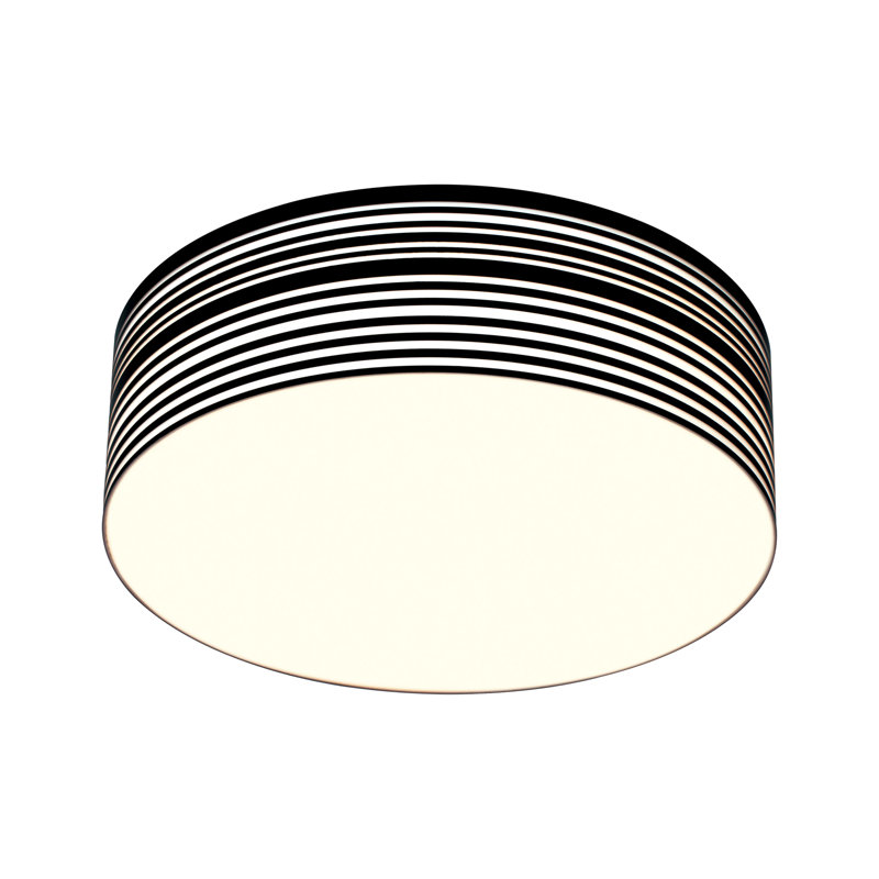 Plafonnier semi-encastré 1 lumière DEL Ara-Oluwa, Noir, H 7,45 po x l 17,72 po x P 17,72 po