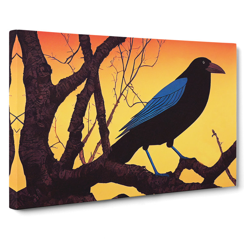 Enthralling Crow Bird - Wrapped Canvas, 35cm H x 50cm W x 3cm D