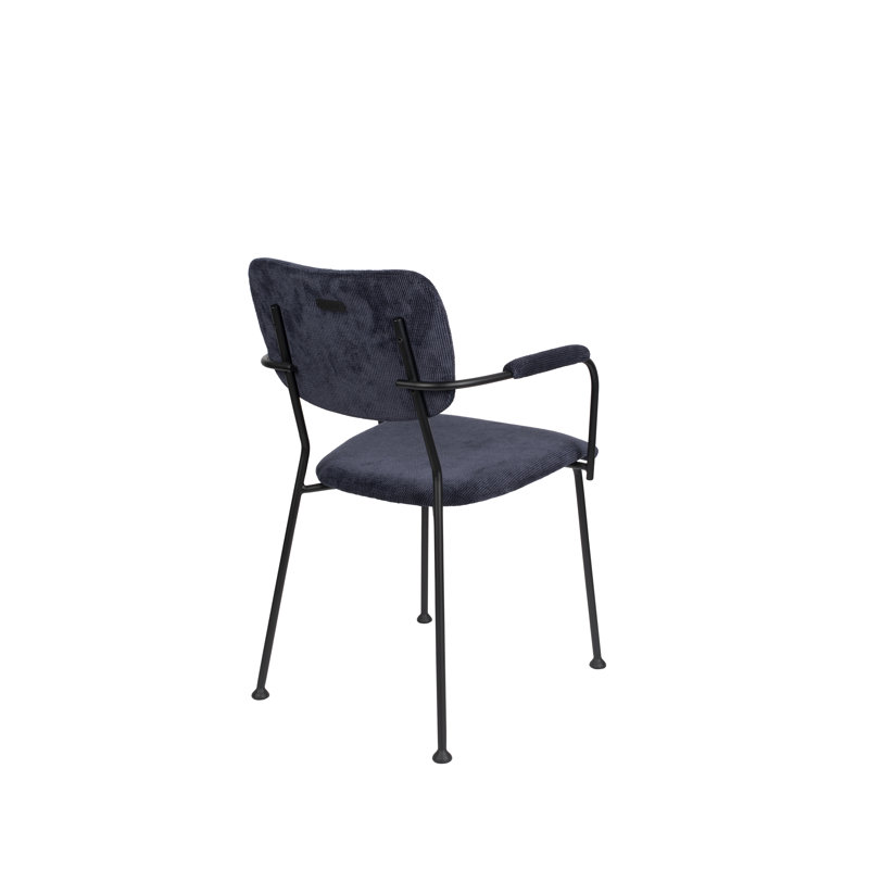 Benson Upholstered Arm Chair, Dark Blue