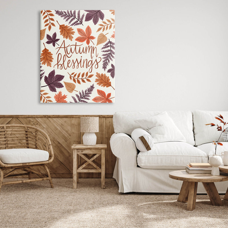 «Autumn Blessings Fern Leaves Nature Floater» par Taylor Shannon Designs, H 48 po x l 36 po x P 1,5 po, Toile tendue