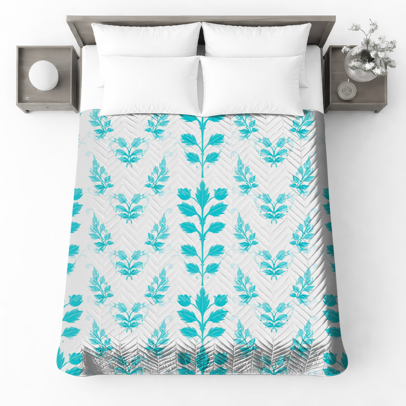 Couvre-lit matelassé à motif floral, Twin