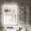Miroir de salle de bain intelligent 48 x 36 pouces à DEL, lumières à intensité variable avec 3 options de température de couleur, - mode brouillard d'arrêt automatique, interrupteur mural peut contrôler et reprendre les réglages, composants Ul, cuivre argenté 5 mm trempé-1437129445