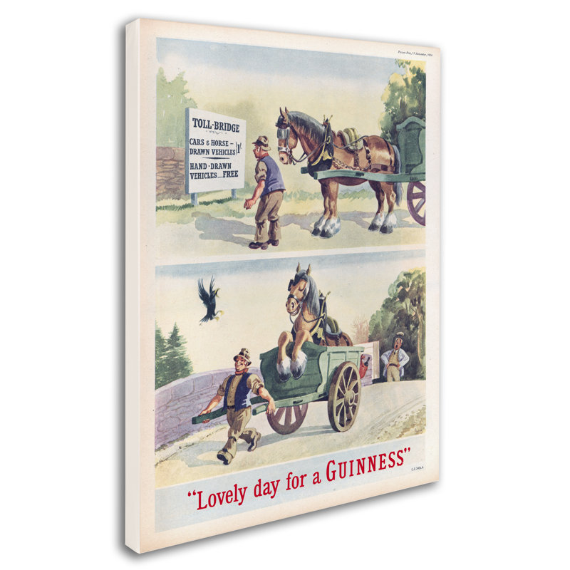 «Lovely Day For A Guinness X», affiche vintage sur toile tendue, H 47 po x l 35 po x P 2 po