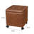 15.3" Square Faux Leather Storage Ottoman with Casters-270035386