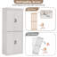 Armoire de cuisine blanche antique avec portes et tablettes réglables, unité de rangement autoportante de 70 pouces de hauteur pour salle de bain, salle à manger ou salon