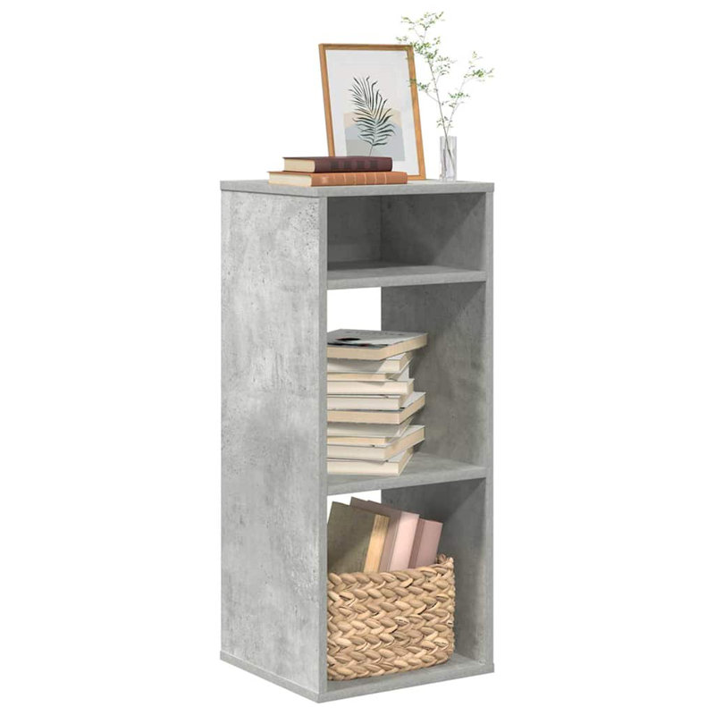 Adamsdale 34cm W Bookcase, Concrete Grey, (4 Shelves) 80 cm H x 34 cm W x 31 cm D