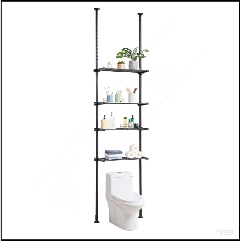 Étagère de salle de bain à 4 niveaux au-dessus de la toilette