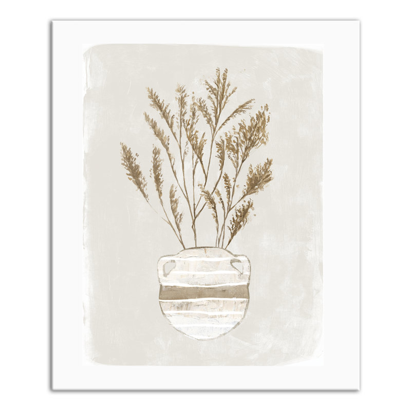 Pampas Leaves Jug Striped Canvas Print, 24" H x 20" W