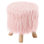 BirdRock Home 12.5" Round Faux Fur Foot Stool Ottoman, Pink