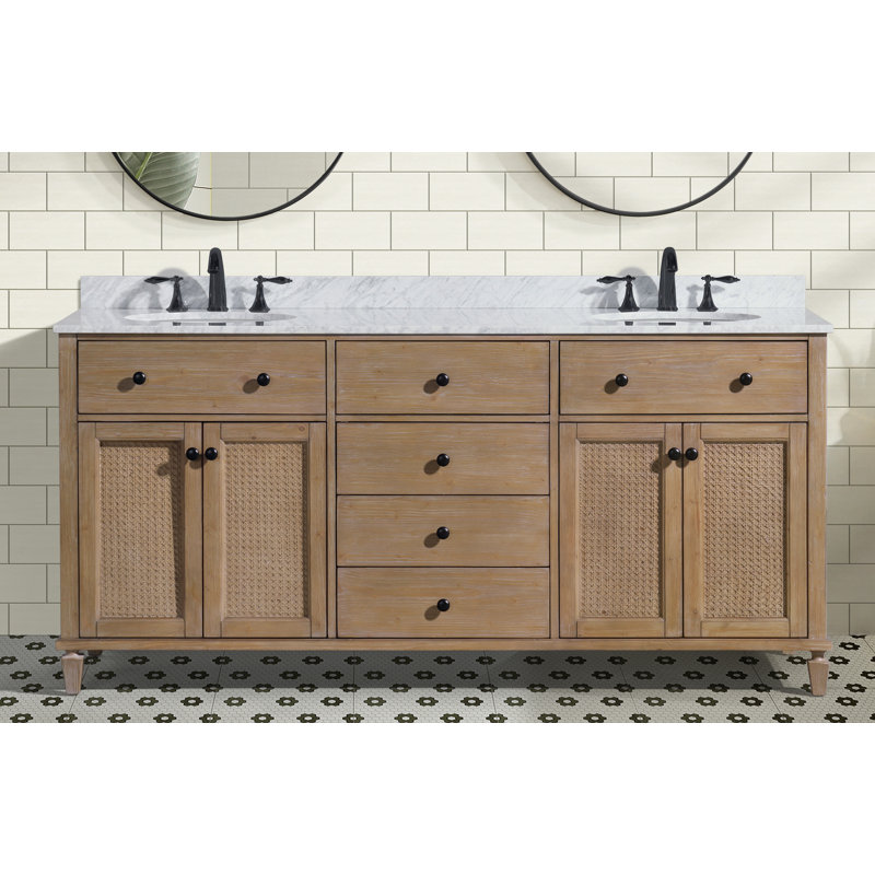 Berkely 72" Freestanding Bathroom Vanity Weathered Fir