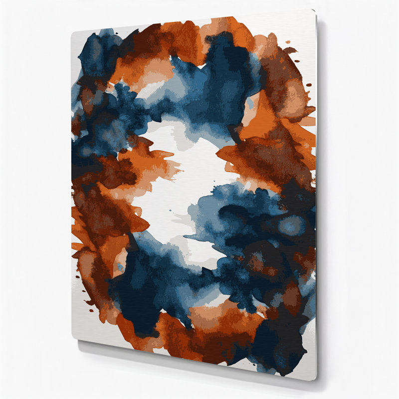 Aquarelle paysage 7 art mural en métal noir, H 14 po x l 11 po