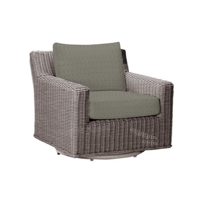 Rustic Swivel Patio Chair with Cushions