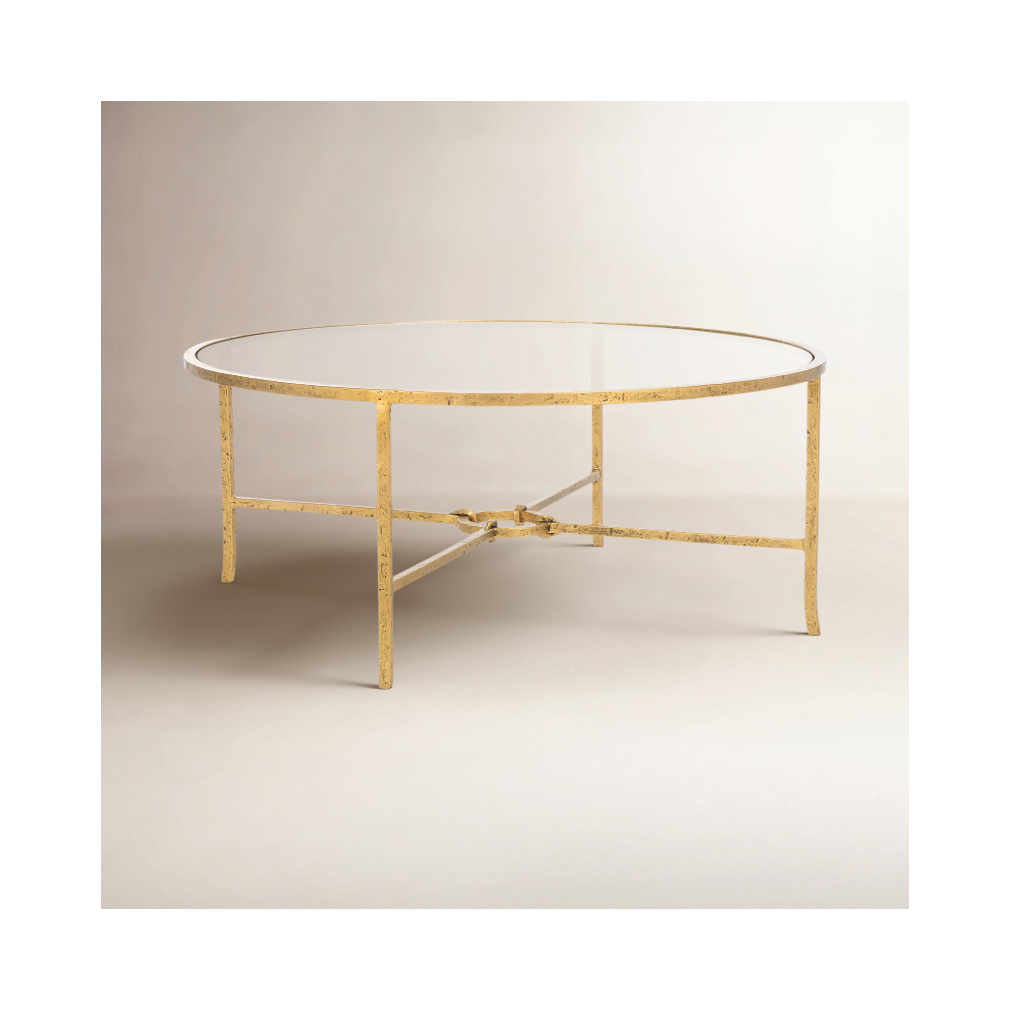 Markley Forged Metal Round Coffee Table, Brass