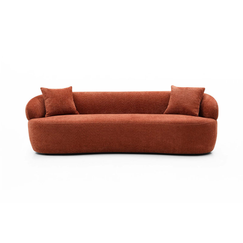Canapé courbé Mid-Century, Orange