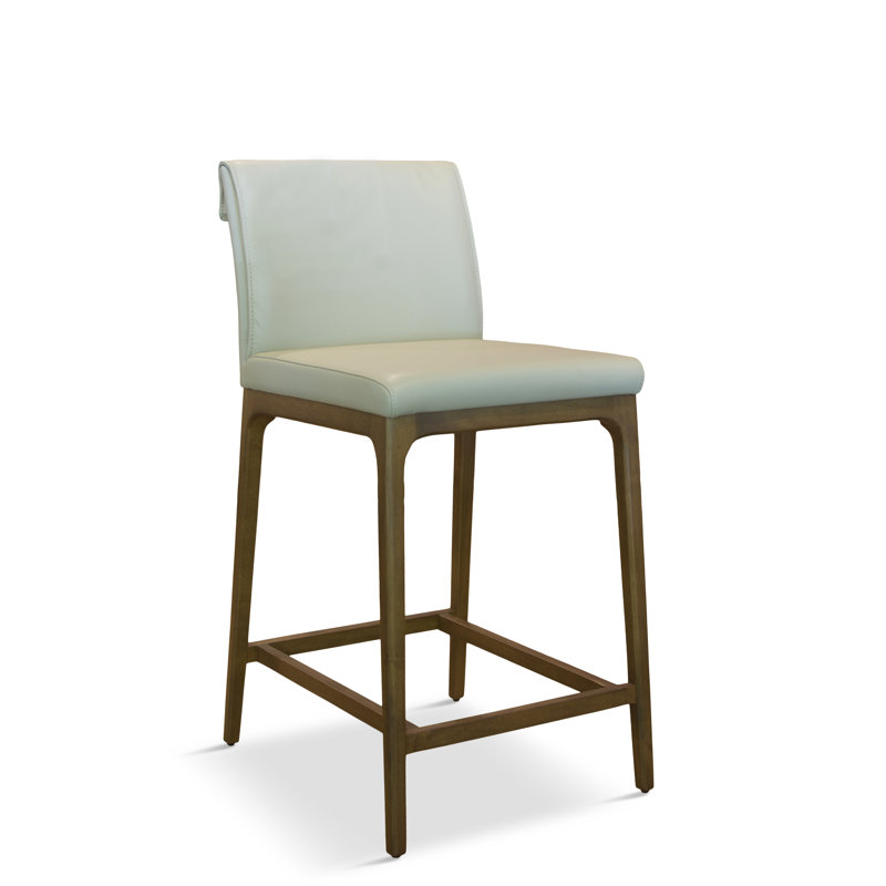 Keler Leather Counter Stool, Ivory