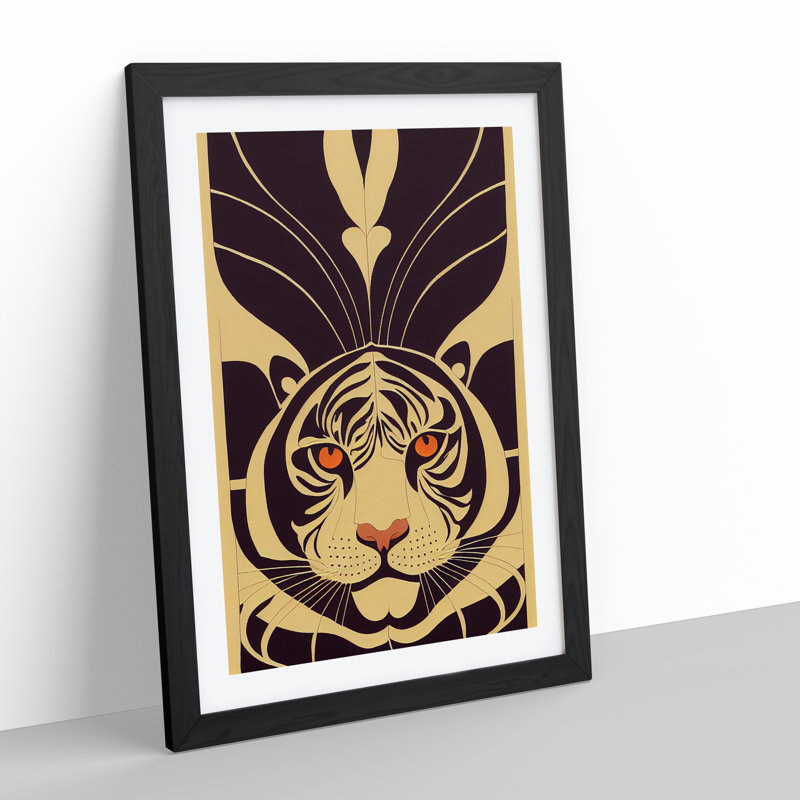 Tiger Deco - Framed Print, Black Framed, 64cm H x 46cm W x 2cm D