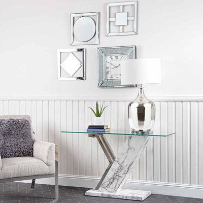 Risco 127cm Glass Top Console Table