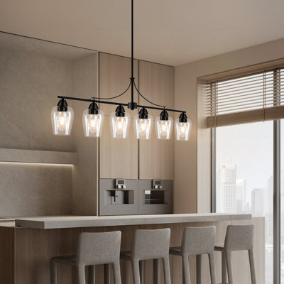6 - Lights Chandelier Dining Room Chandelier Kitchen Island Lighting Black Chandelier Modern Chandelier