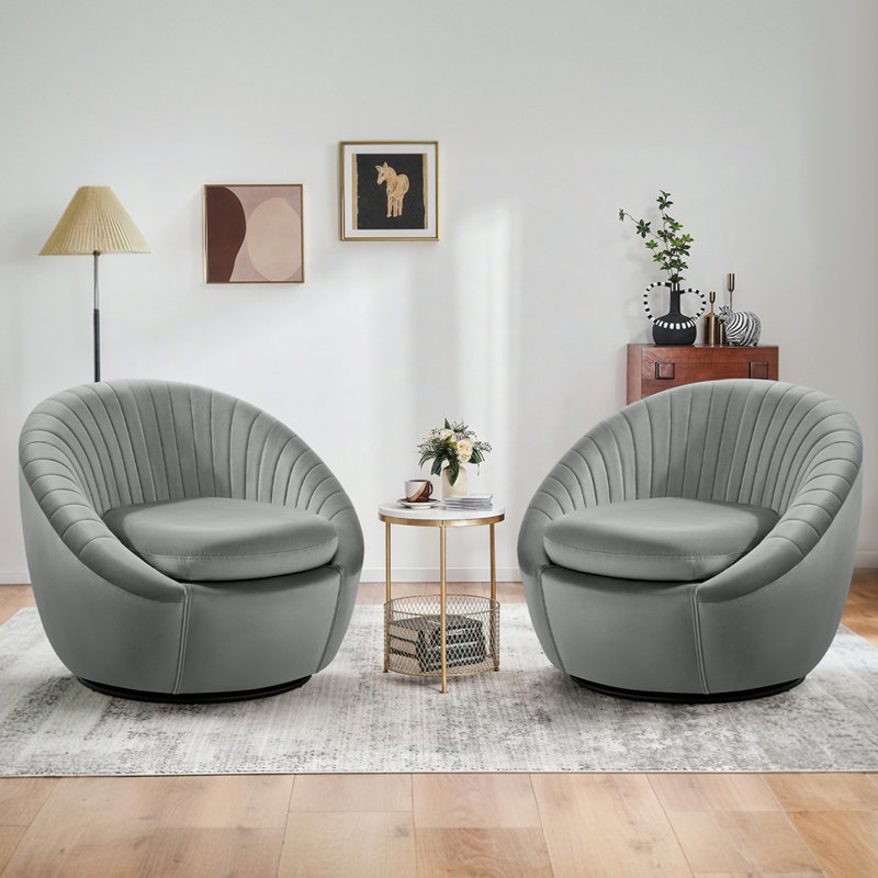 Fauteuil d'appoint pivotant en velours Modern