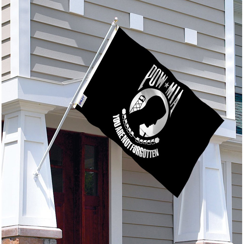 Anley Pack Of 2 Fly Breeze 3X5 Foot Pow Mia Flag - Vivid Colour And Uv Fade Resistant - Canvas Header And Double Stitched - You Are Not Forgotten Prisoner Of War Flags Polyester With Brass Grommets